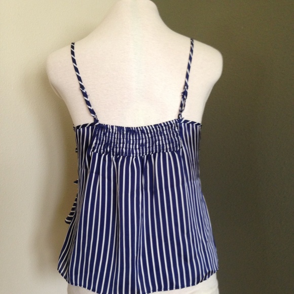 Navy Ruffle Top - Picture 3 of 5